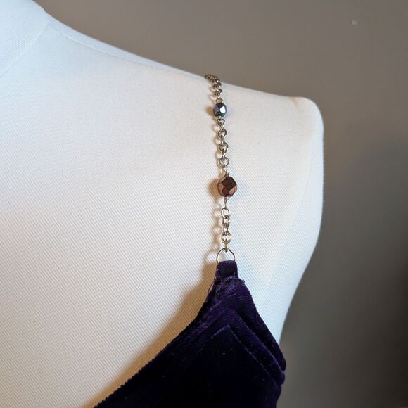 Vintage 90s Scott McClintock Purple Velvet Gown Maxi Dress Whimsygoth Size 5/6 - Picture 7 of 12